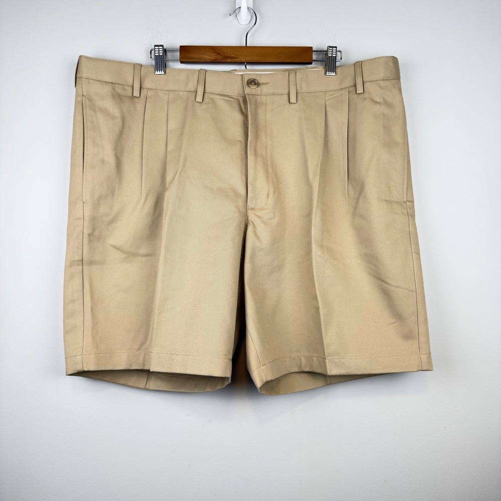 2 Pack Lands' End Mens Chino Shorts 44 Traditional Dbl Pleated Old Money Golf - Picture 2 of 15